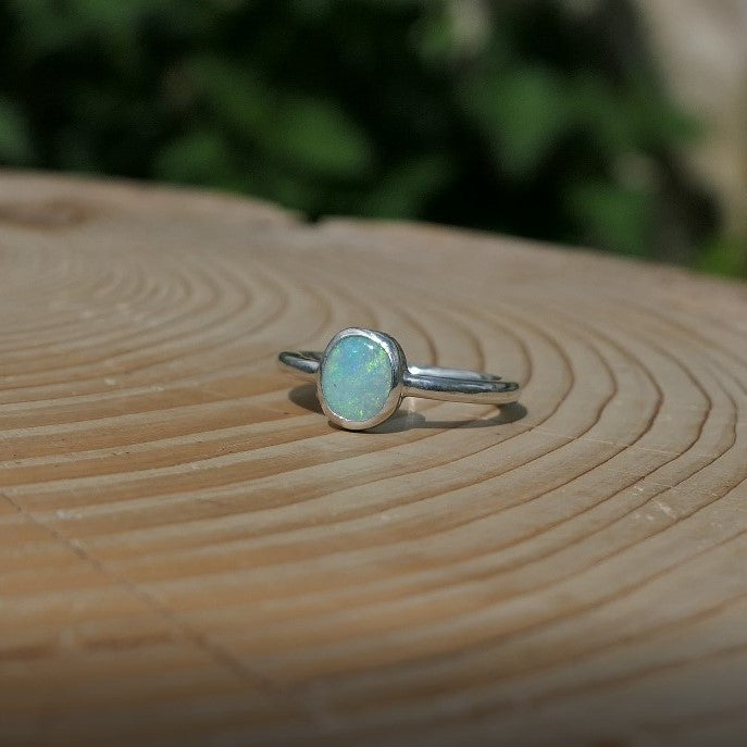 Opal ring, size Q