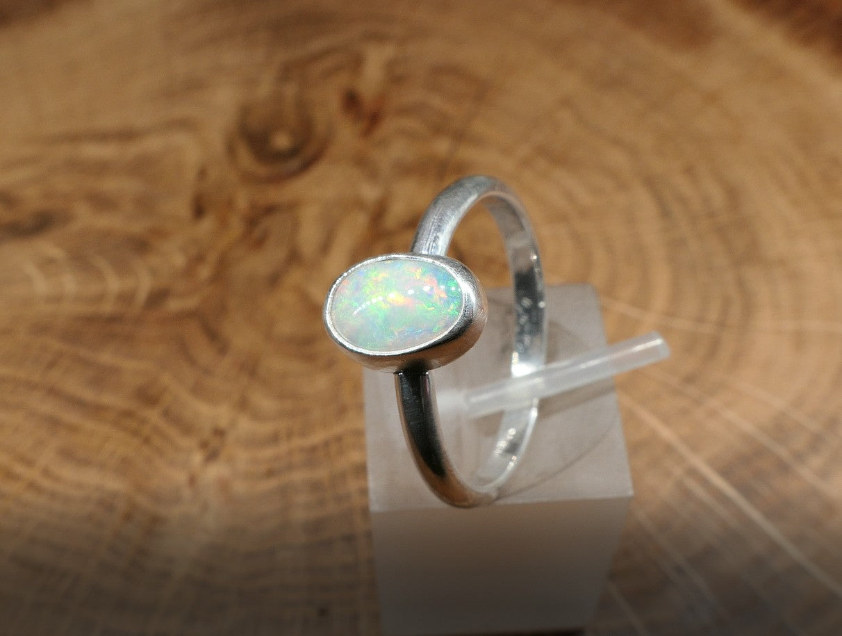 Silver Opal ring size O/7.25