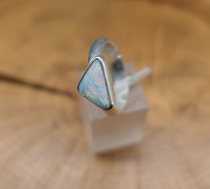 Silver Opal ring size N - 6.75US