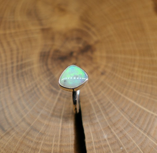 Silver Opal ring size P - 7.75US