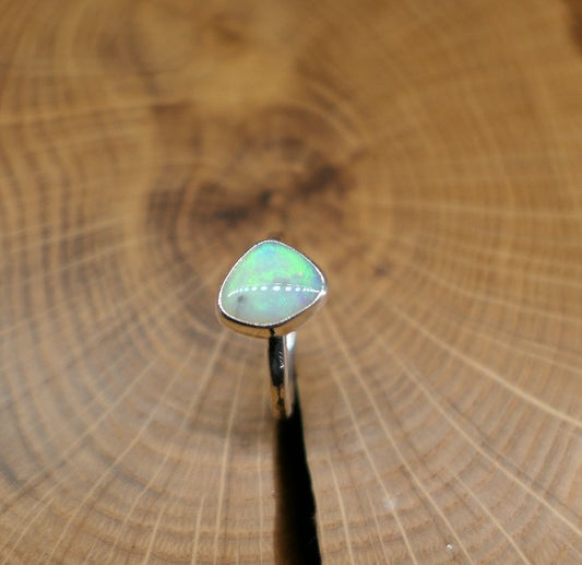Silver Opal ring size P - 7.75US