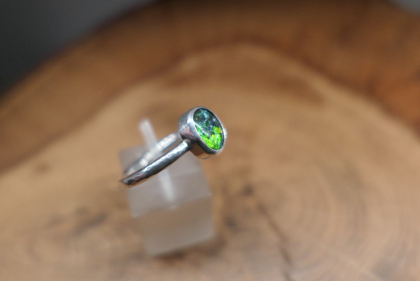 Silver Opal ring size N-1/2 - 7US