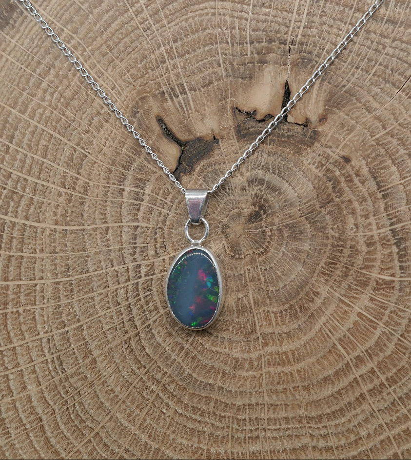 Silver opal pendant