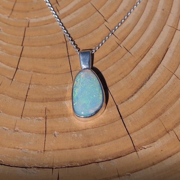 Silver opal pendant