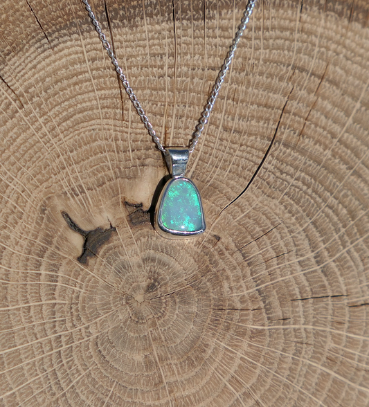 Silver opal pendant