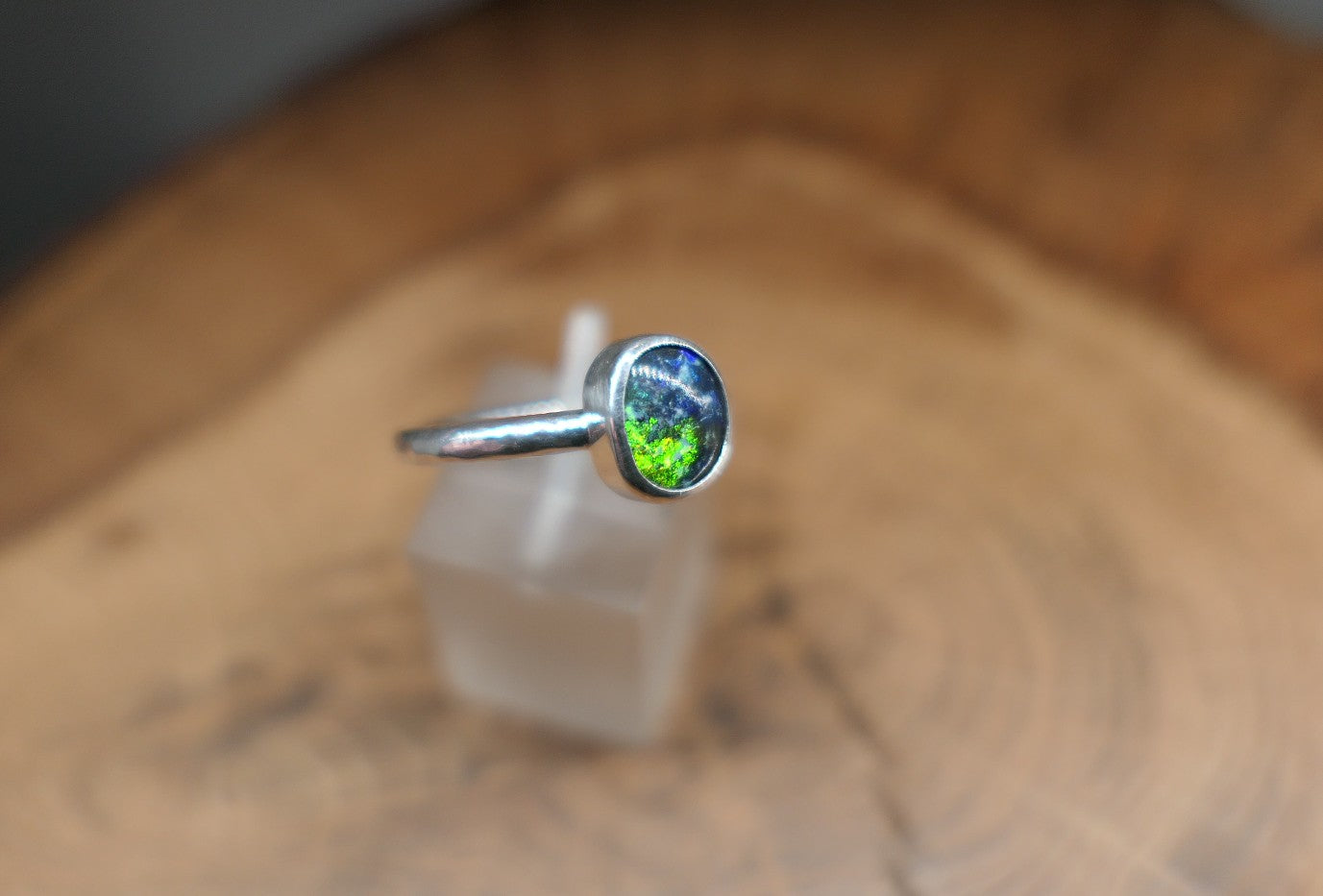 Silver Opal ring size N-1/2 - 7US