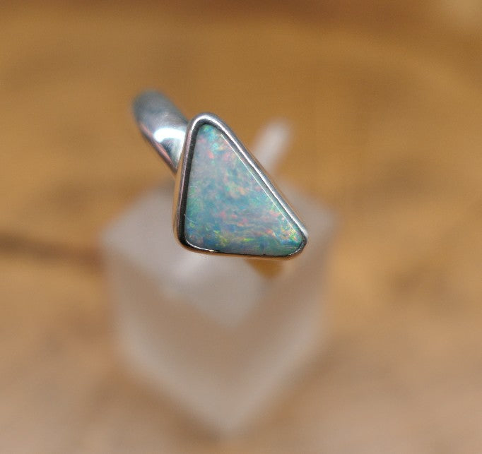 Silver Opal ring size N - 6.75US