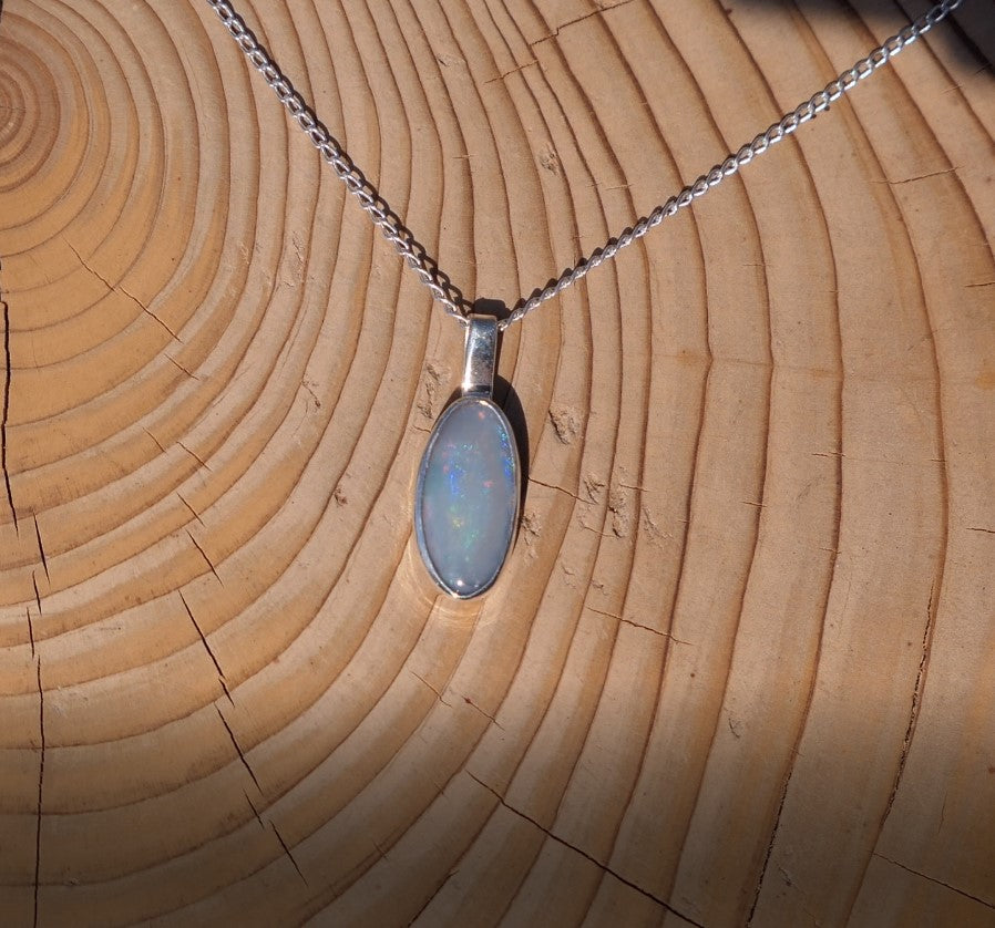 Silver opal pendant