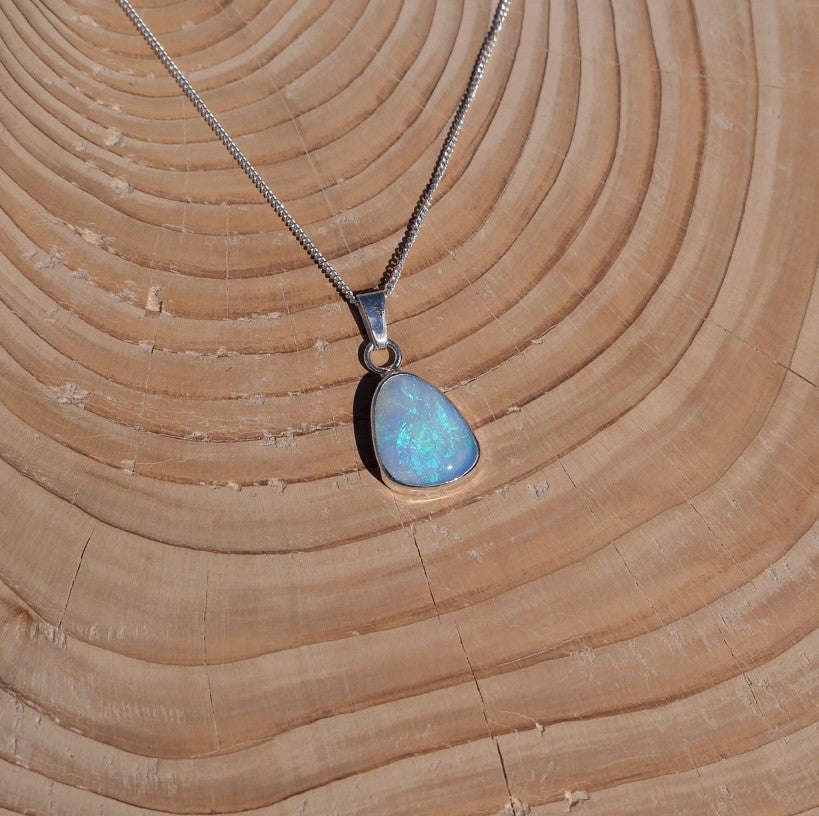 Silver opal pendant