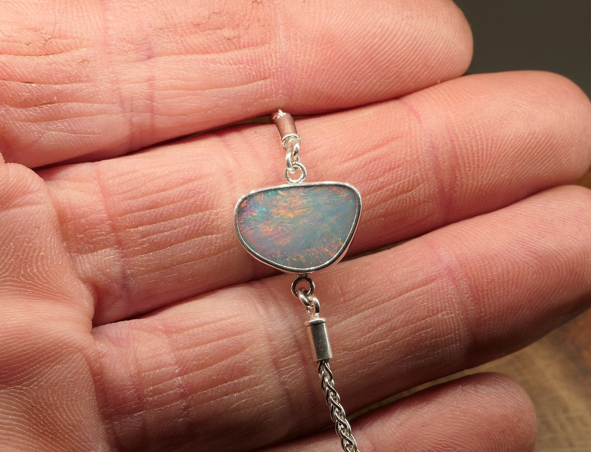 Silver opal bracelet