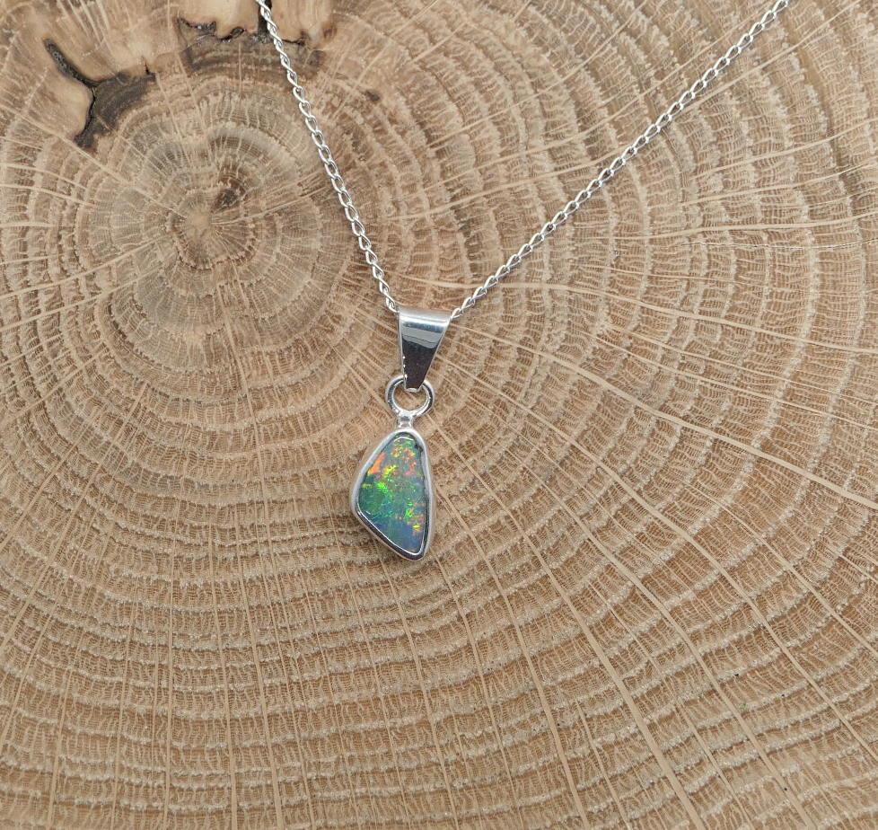 Silver opal pendant