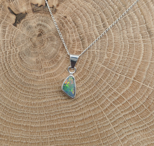 Silver opal pendant