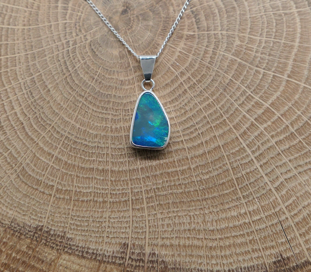 Silver opal pendant