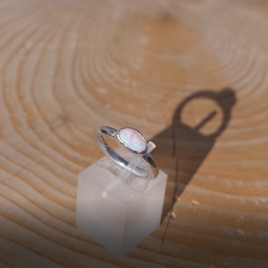 Silver opal ring, size I-1/2, 4.5