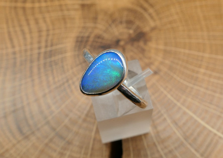 Silver Opal ring size R - 8.75US