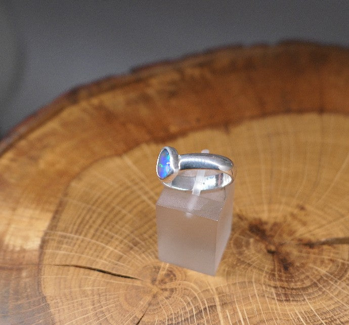 Silver Opal ring size N/6.75 US