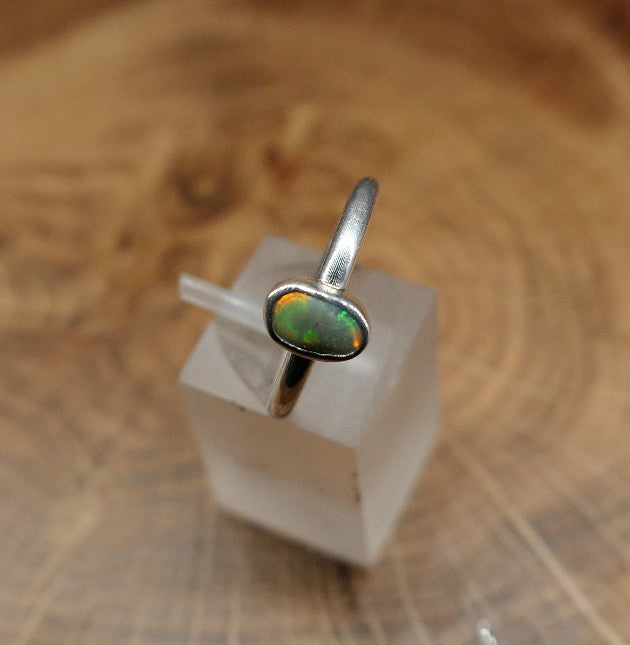 Silver Opal ring size P / US7.75