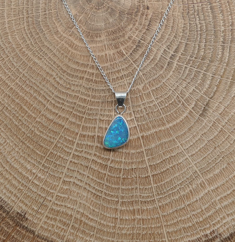 Silver opal pendant