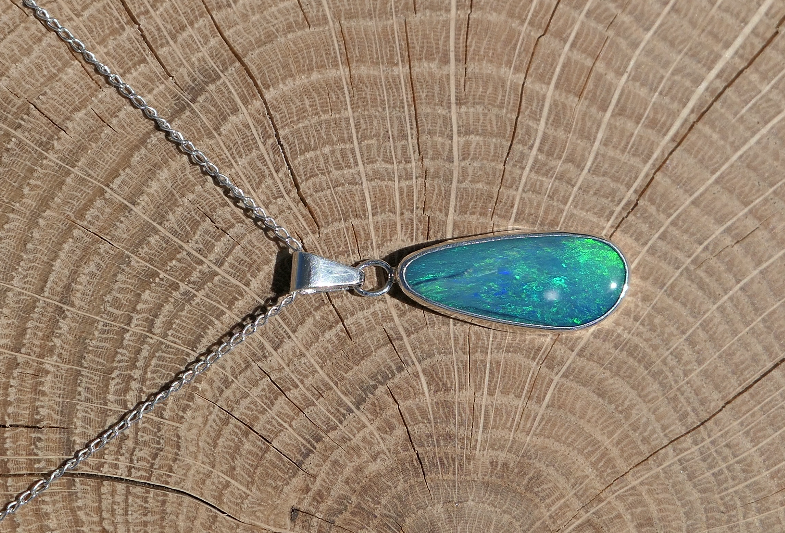 Silver opal pendant