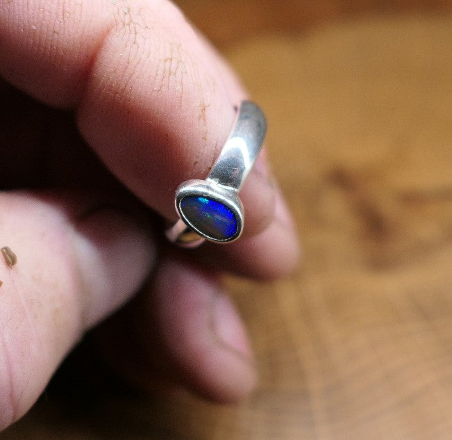 Silver Opal ring size N/6.75 US