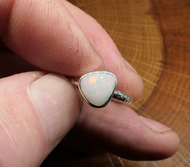 Silver Opal ring size O/7.25
