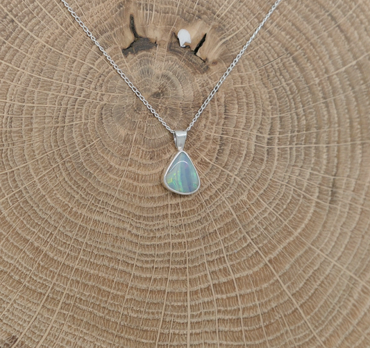 Silver opal pendant