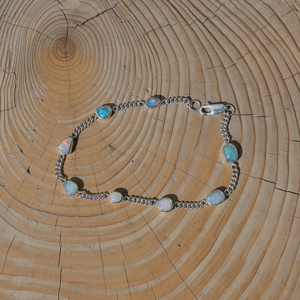 Silver opal bracelet