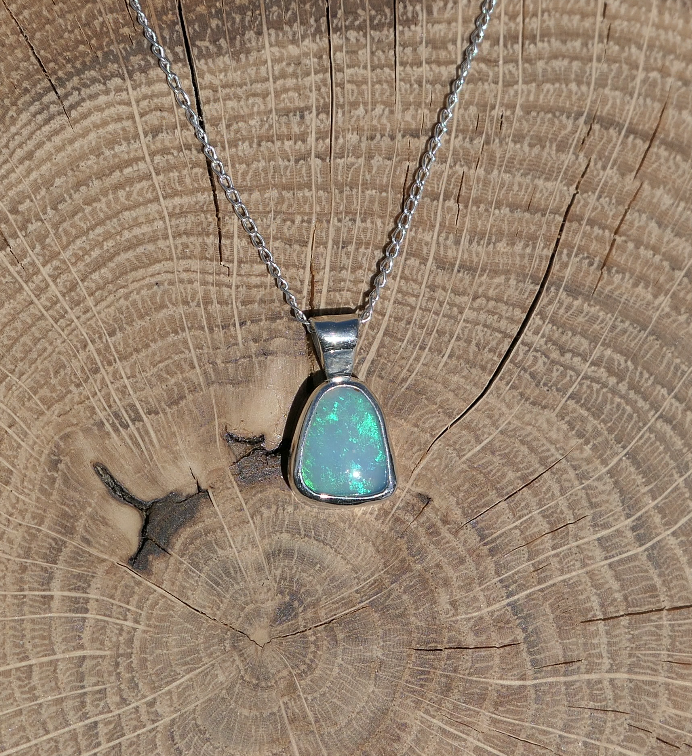 Silver opal pendant