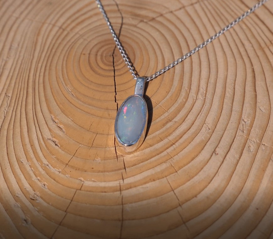 Silver opal pendant