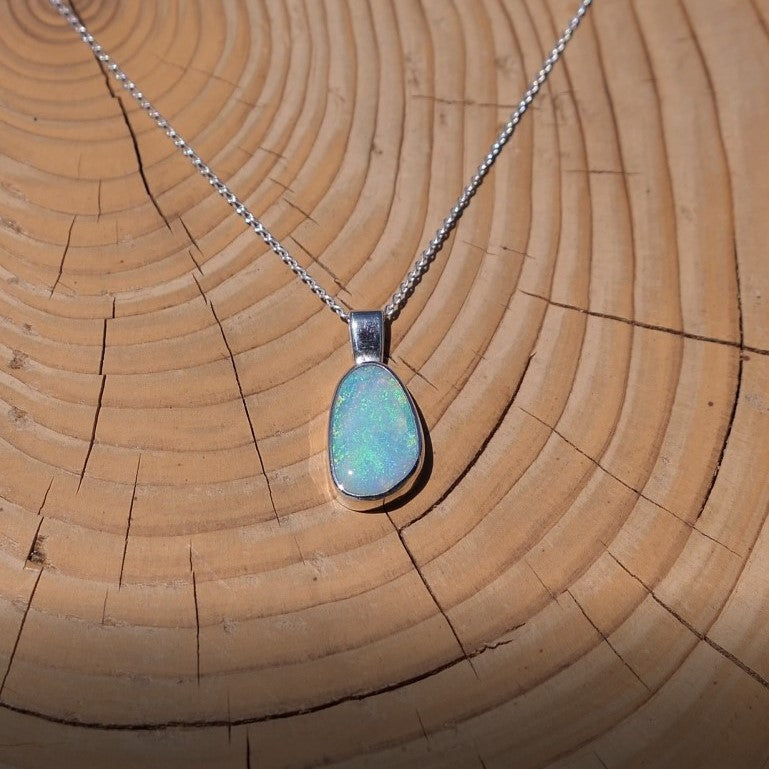 Silver opal pendant