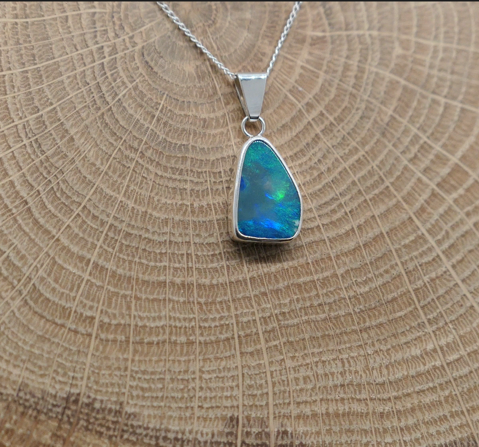 Silver opal pendant