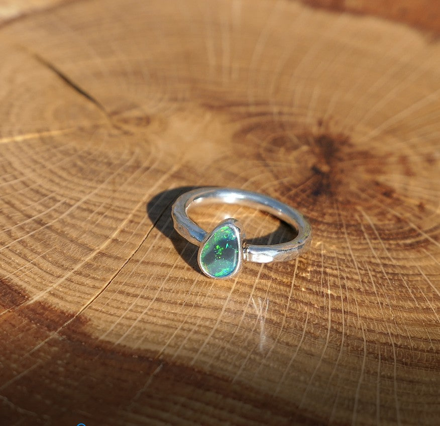 Solid opal ring size L - 5.75