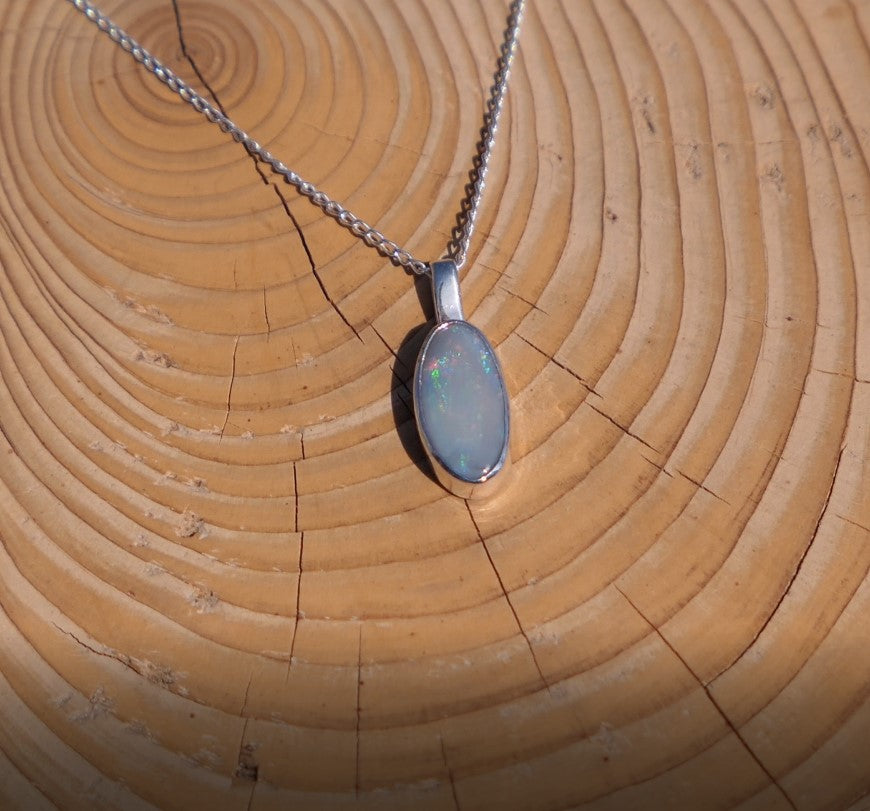 Silver opal pendant