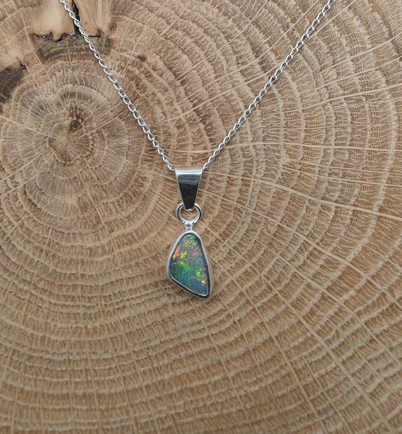 Silver opal pendant