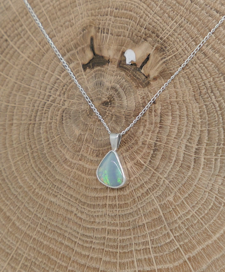 Silver opal pendant