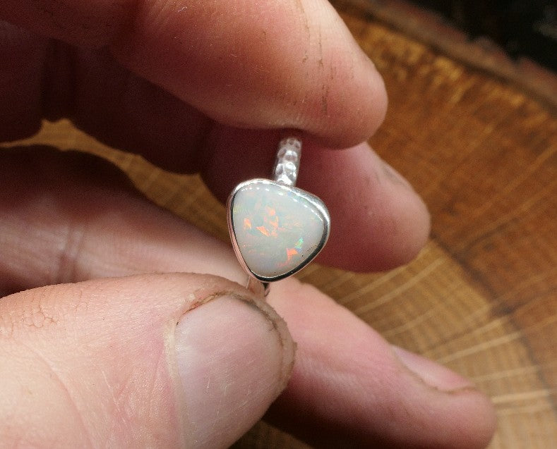 Silver Opal ring size O/7.25