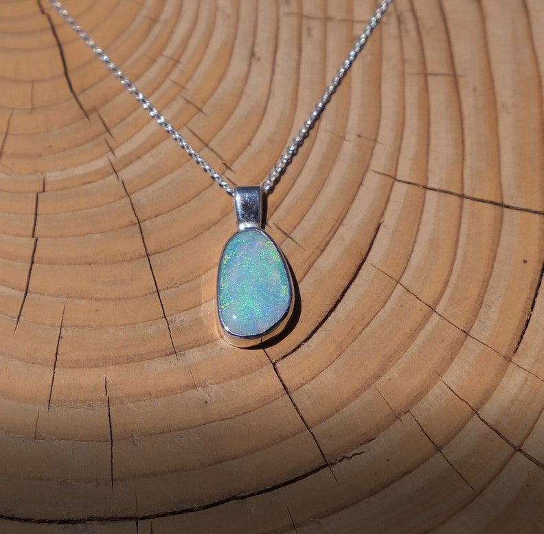 Silver opal pendant