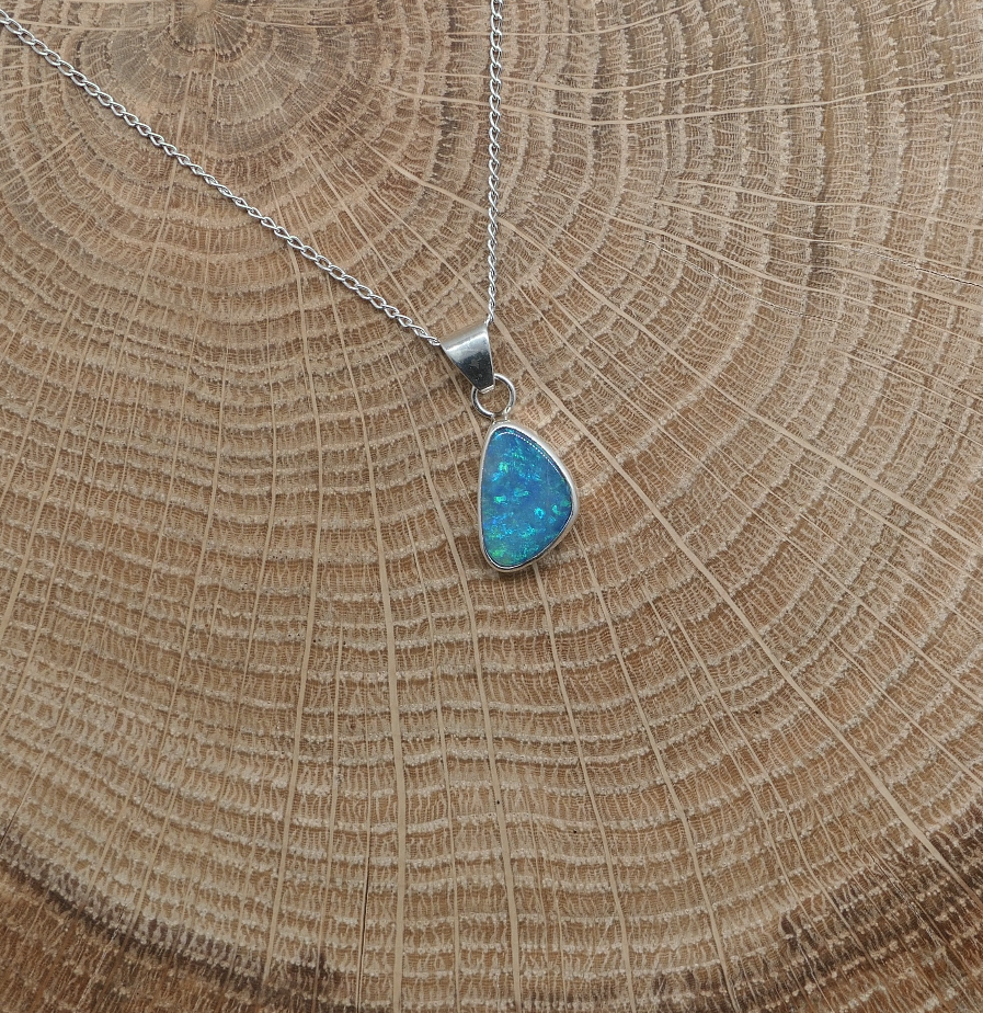 Silver opal pendant