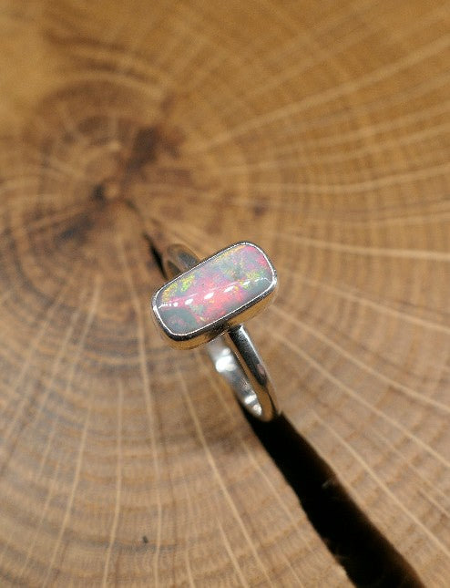 Silver Opal ring size S/9.25 US