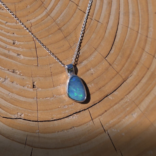 Silver opal pendant