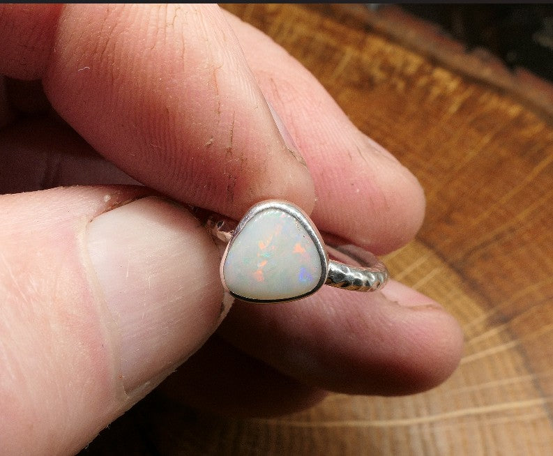 Silver Opal ring size O/7.25