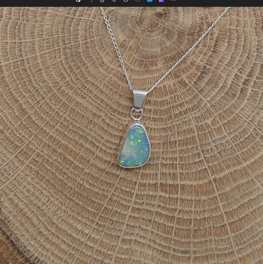 Silver opal pendant