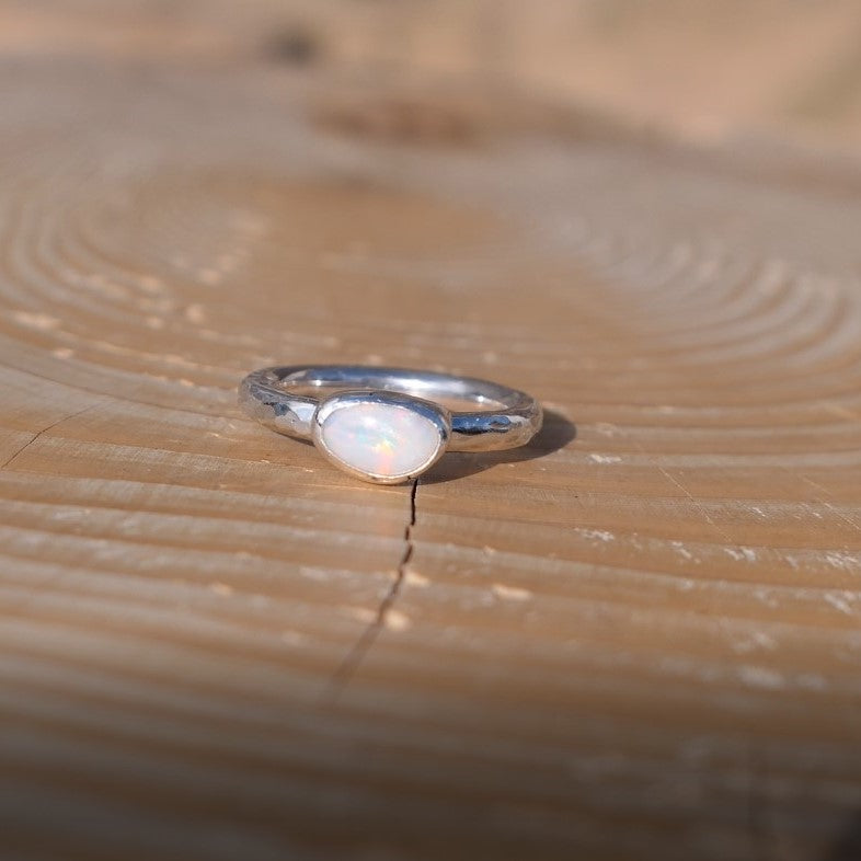 Silver opal ring, size I-1/2, 4.5