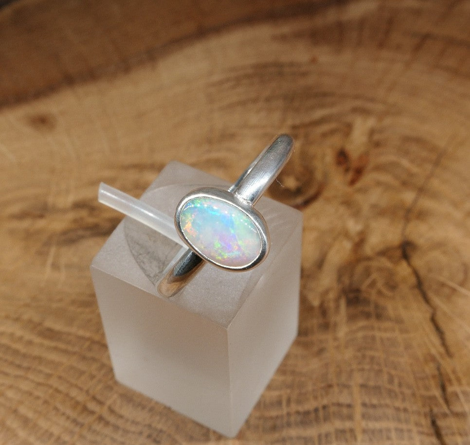 Silver Opal ring size O/7.25