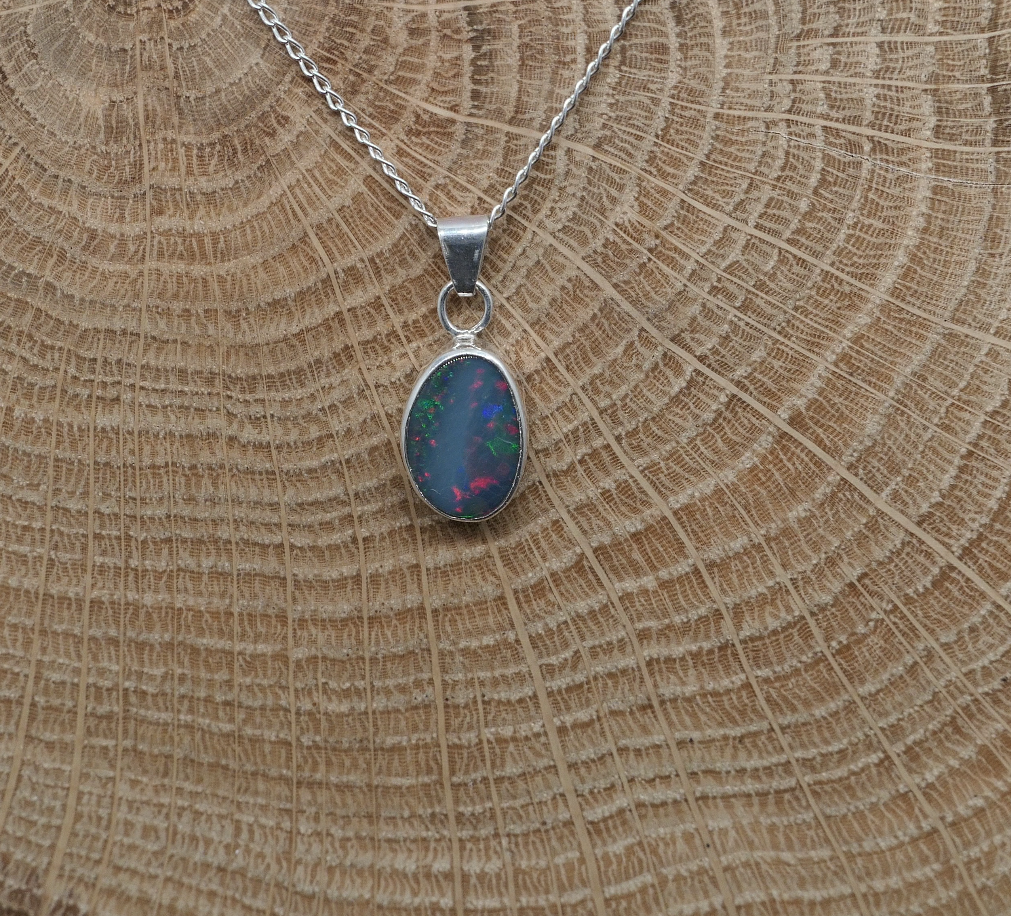 Silver opal pendant