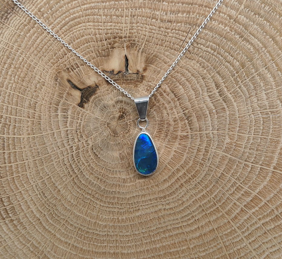 Silver opal pendant