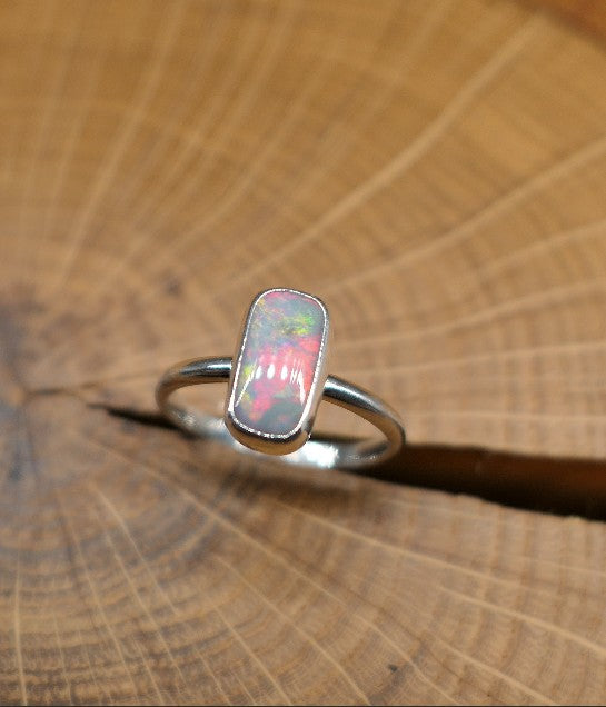 Silver Opal ring size S/9.25 US