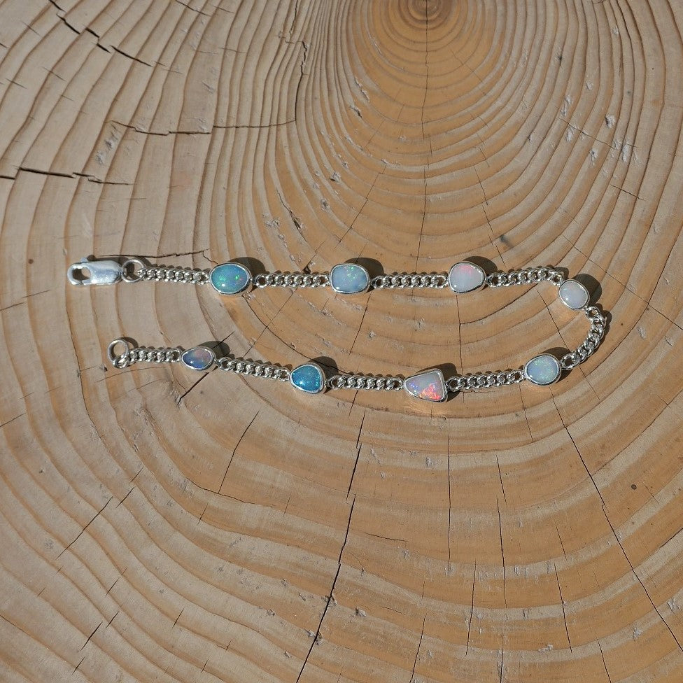 Silver opal bracelet