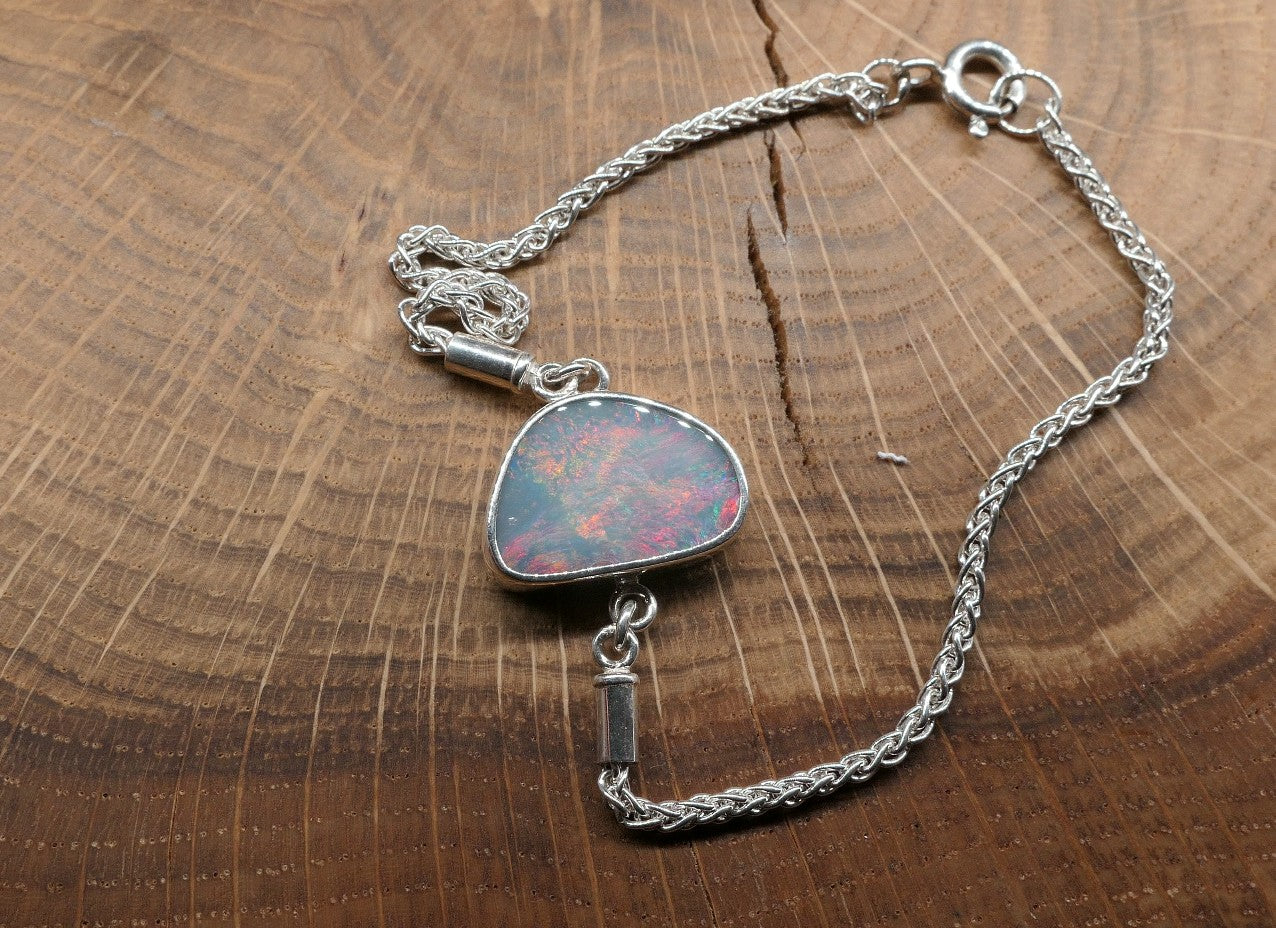 Silver opal bracelet