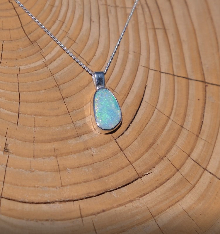 Silver opal pendant